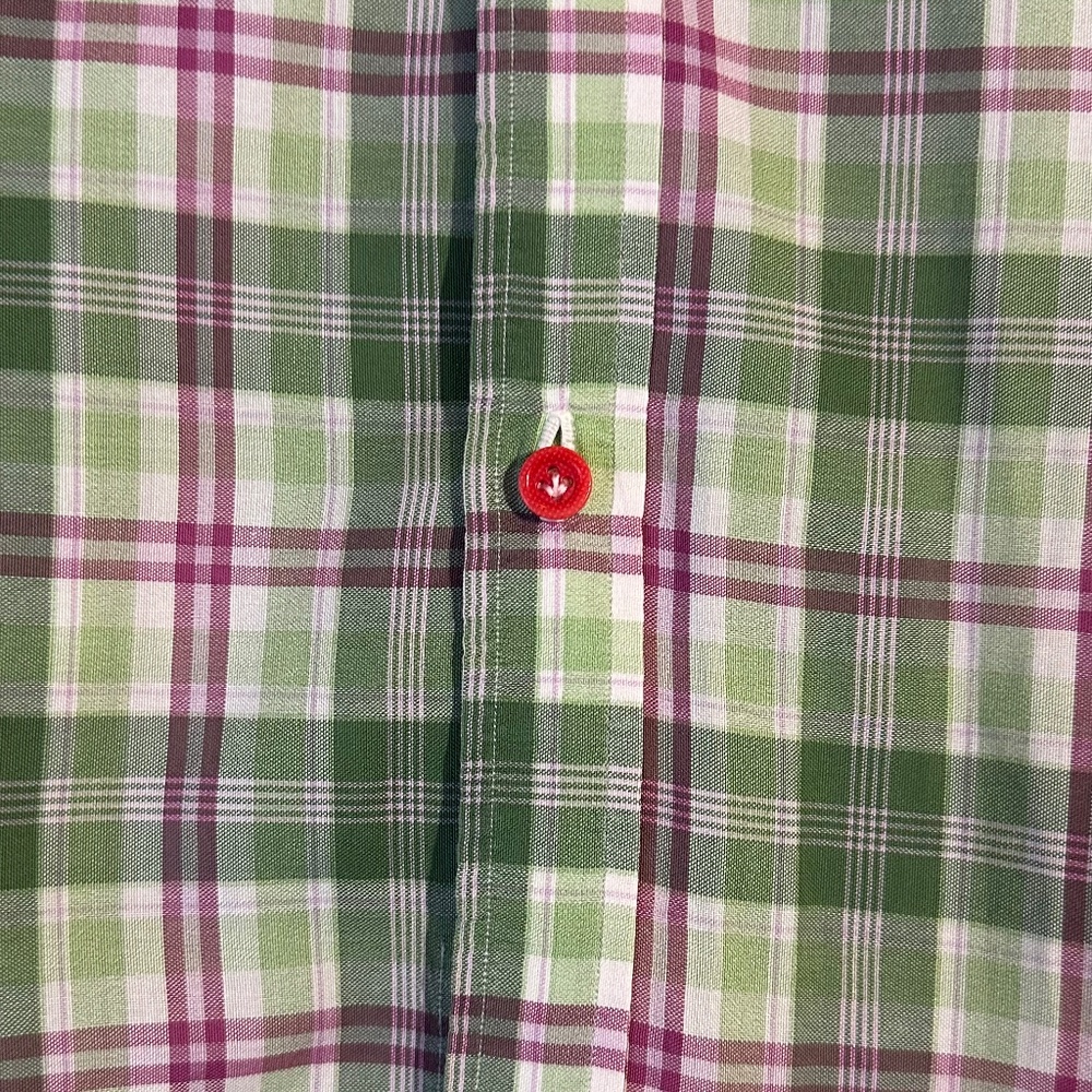 Isaia Windowpane Dress Sport Shirt / MENS IT SZ 40 - Picture 10 of 15